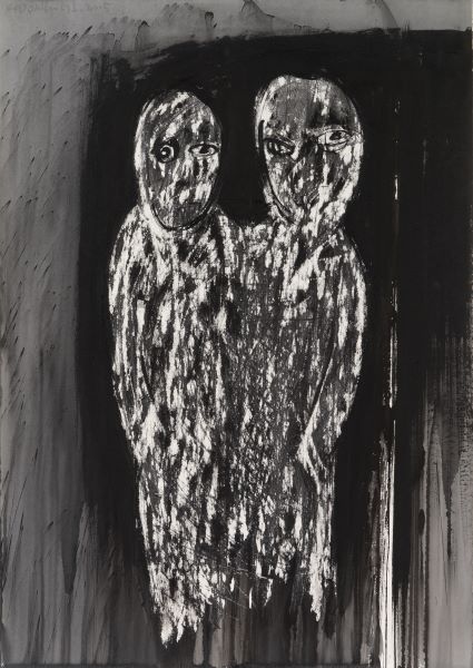 Hug, 2005, Acrylic Ink on paper, 100x71cm